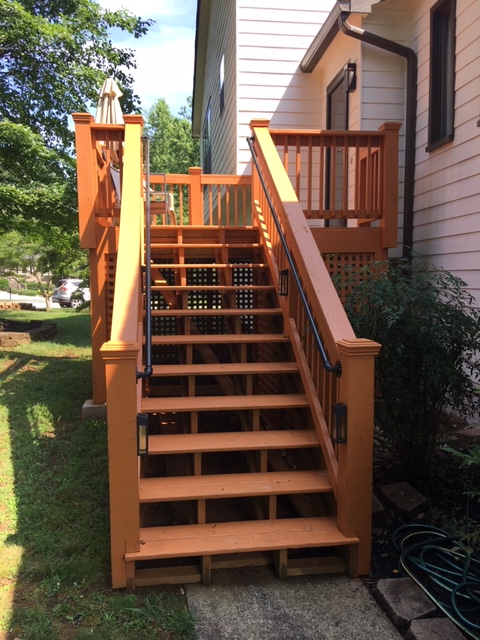 Beautifully Solid Stained Deck Steps and Railings in Marietta GA 30062